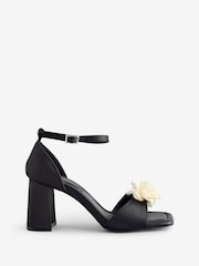 JD Williams Black Corsarge Trim Heeled Sandals In Extra Wide Fit - Image 5 of 5