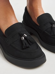 Simply Be Black Tassle Chunky Loafers In Wide Fit - Image 3 of 4