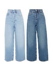 Threadbare Blue Baggy Wide Leg Jeans 2 Pack - Image 1 of 5