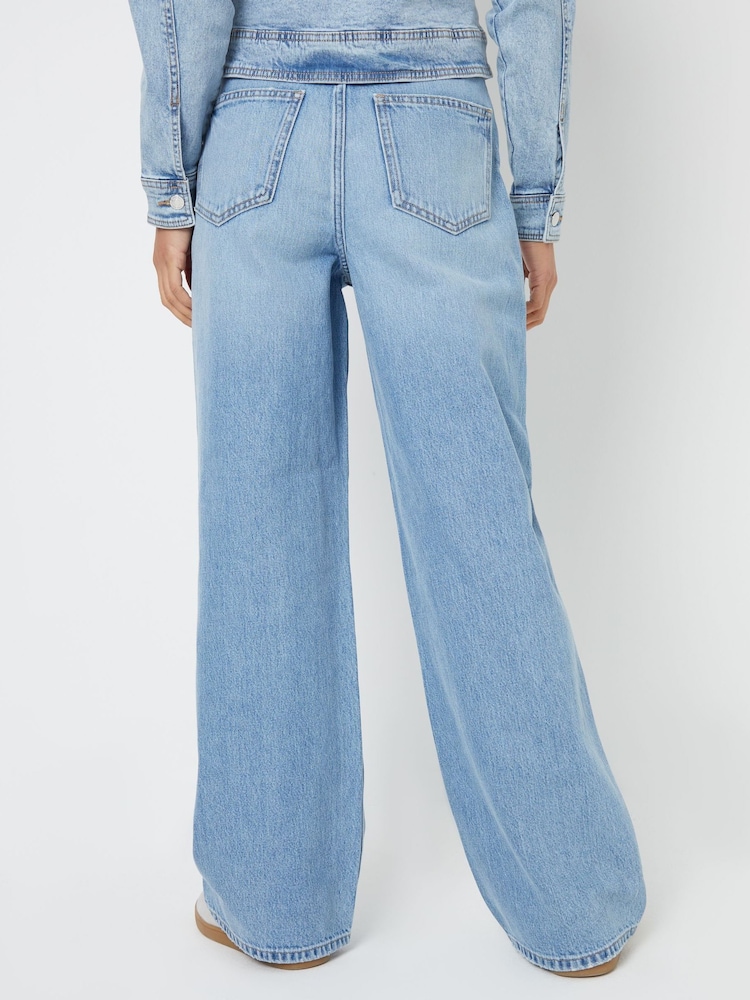 Threadbare Blue Baggy Wide Leg Jeans - Image 2 of 4