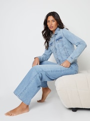 Threadbare Blue Baggy Wide Leg Jeans - Image 4 of 4