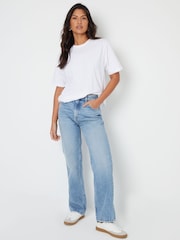 Threadbare Blue Wide Straight Leg Jeans - Image 2 of 5