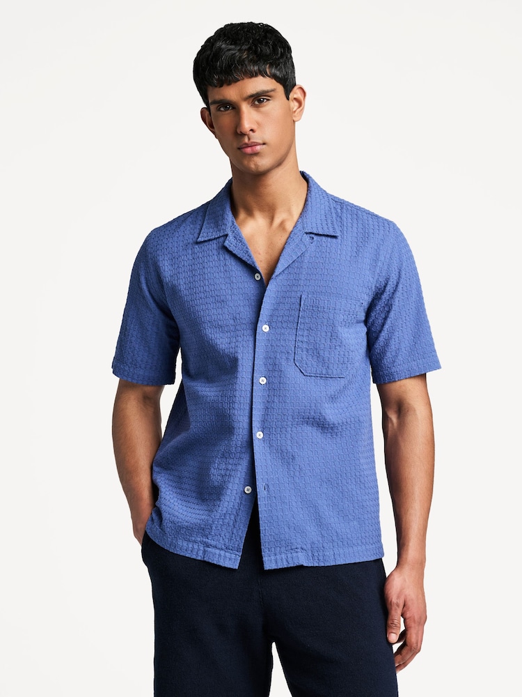 Universal Works Blue Road Regular Fit Delos Shirt - Image 1 of 7