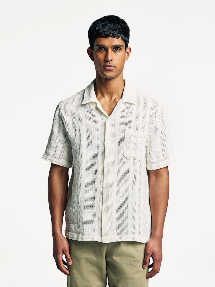 Universal Works Natural Road Regular Fit Reef Shirt - Image 1 of 7