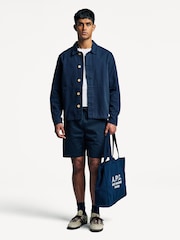 Universal Works Blue Beach Twill Shorts - Image 4 of 8