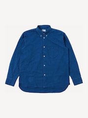 Universal Works Blue Lazy Day Relaxed Fit Washed Seersucker Shirt - Image 1 of 2