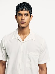 Universal Works Natural Camp Boxy Fit Ecru Gardenia Lycot Shirt - Image 5 of 7
