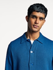 Universal Works Blue Travail Nippon Waffle Overshirt - Image 4 of 7