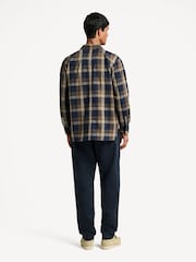 Universal Works Blue Travail Navy/Brown Lincot Big Check Overshirt - Image 2 of 8