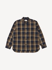 Universal Works Blue Travail Navy/Brown Lincot Big Check Overshirt - Image 7 of 8