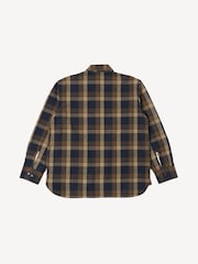 Universal Works Blue Travail Navy/Brown Lincot Big Check Overshirt - Image 8 of 8