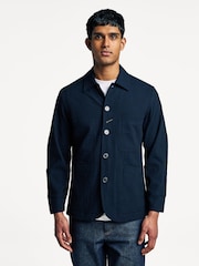 Universal Works Blue Original Bakers Dark Navy Ospina Cotton Chore Jacket - Image 1 of 6