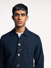 Universal Works Blue Original Bakers Dark Navy Ospina Cotton Chore Jacket - Image 4 of 6