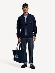 Universal Works Blue Regular Fit Utility Herringbone Rec Shirt - Image 4 of 7