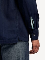 Universal Works Blue Regular Fit Utility Herringbone Rec Shirt - Image 5 of 7
