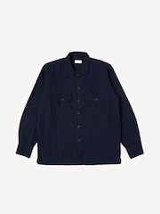 Universal Works Blue Regular Fit Utility Herringbone Rec Shirt - Image 6 of 7