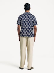 Universal Works Blue Regular Fit Road Magic Circle Print Shirt - Image 2 of 6