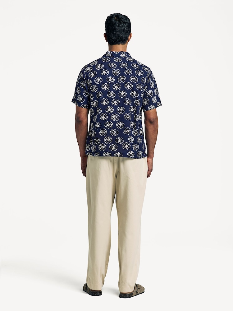Universal Works Blue Regular Fit Road Magic Circle Print Shirt - Image 2 of 6
