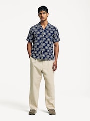 Universal Works Blue Regular Fit Road Magic Circle Print Shirt - Image 3 of 6