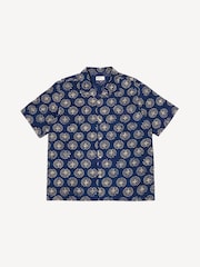 Universal Works Blue Regular Fit Road Magic Circle Print Shirt - Image 5 of 6