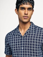 Universal Works Blue Regular Fit Sal Road Check Shirt - Image 4 of 6