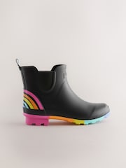 Little Bird by Jools Oliver Black Adults Rainbow Welly Boots - Image 2 of 6