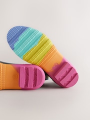 Little Bird by Jools Oliver Black Adults Rainbow Welly Boots - Image 5 of 6