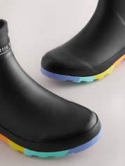 Little Bird by Jools Oliver Black Adults Rainbow Welly Boots - Image 6 of 6