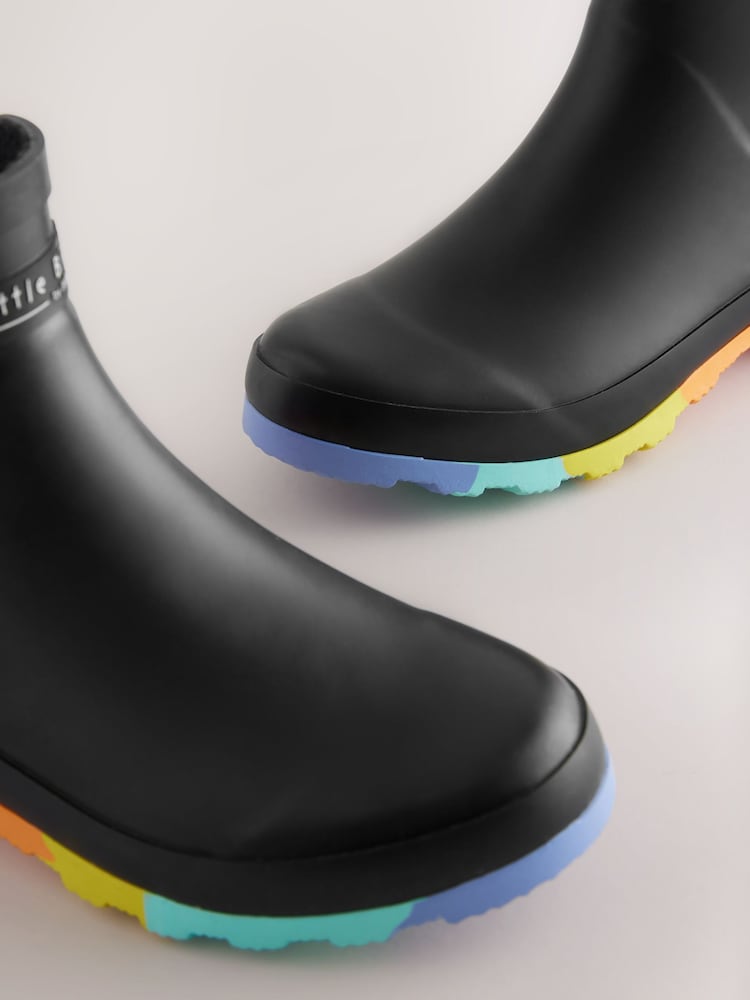 Little Bird by Jools Oliver Black Adults Rainbow Welly Boots - Image 6 of 6