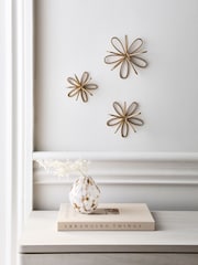 Set of 3 Gold Metal Flower Wall Plaques - Image 1 of 6