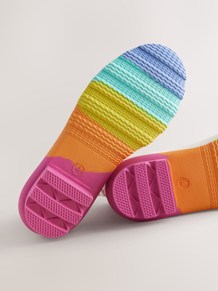 Little Bird by Jools Oliver Pink Adults Rainbow Welly Boots - Image 5 of 6