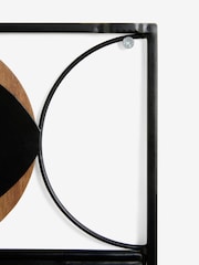 Set of 2 Black Bronx Metal and Wood Abstract Wall Plaques - Image 4 of 4