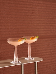 Nude Set of 2 Clear Big Top Coupe Glasses - Image 9 of 11