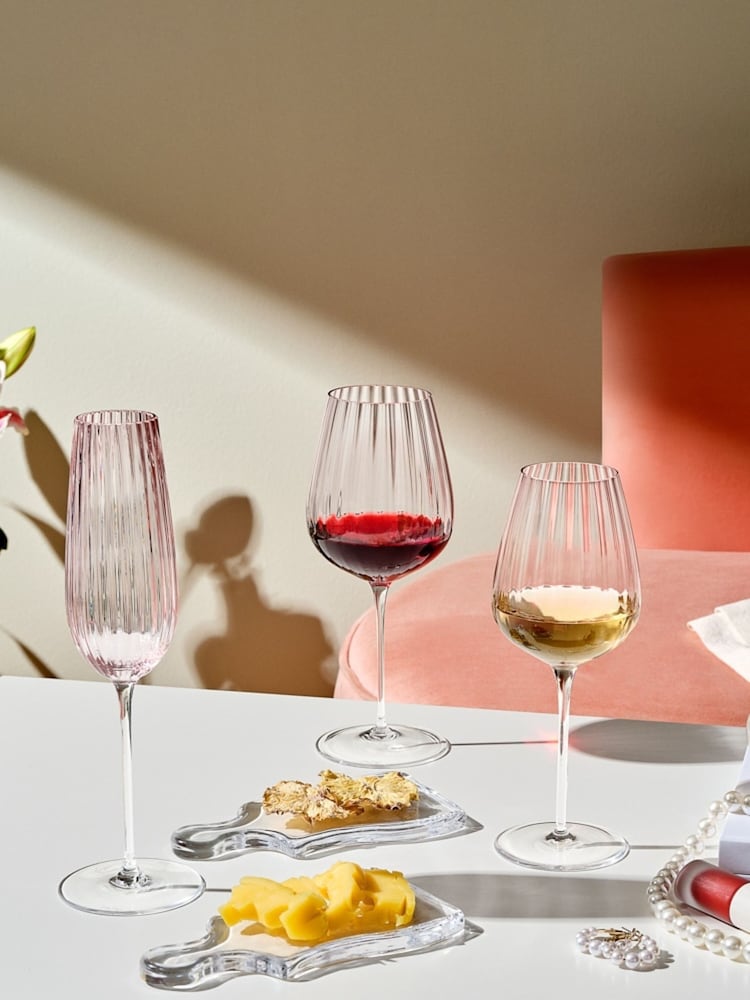 Nude Set of 2 Dusty Rose Round Up Red Wine Glasses - Image 1 of 5