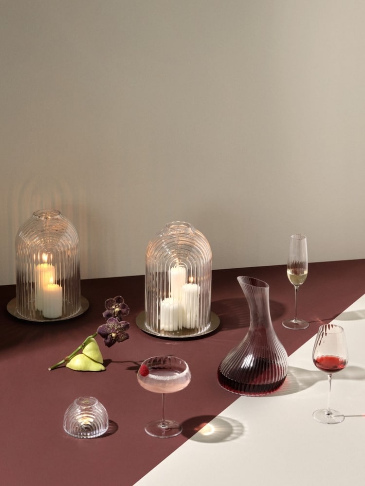 Nude Set of 2 Dusty Rose Round Up Red Wine Glasses - Image 5 of 5