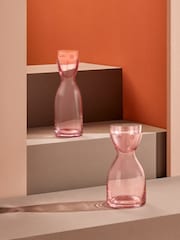 Nude Dusty Rose Mr. and Mrs. Tall Night Water Jug and Glass Set - Image 3 of 5