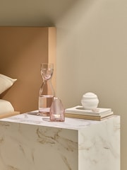 Nude Dusty Rose Mr. and Mrs. Tall Night Water Jug and Glass Set - Image 4 of 5