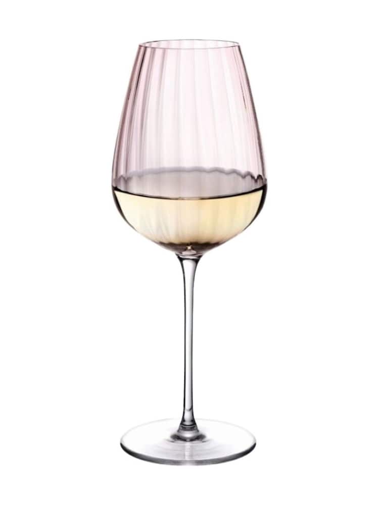 Nude Set of 2 Dusty Rose Round Up White Wine Glasses - Image 1 of 3 Nude Set of 2 Dusty Rose Round Up White Wine Glasses - Image 1 of 3