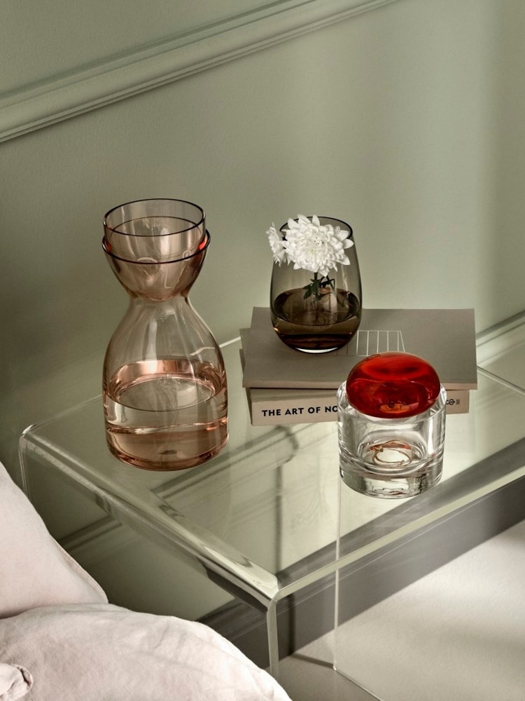 Nude Dusty Rose Mr. and Mrs. Short Night Water Jug and Glass Set - Image 5 of 5