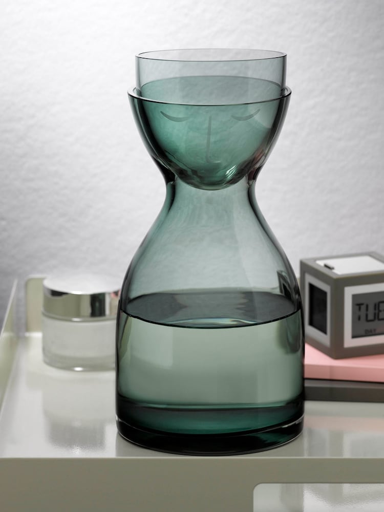 Nude Green Mr. and Mrs. Short Night Water Jug and Glass Set - Image 1 of 1 Nude Green Mr. and Mrs. Short Night Water Jug and Glass Set - Image 1 of 1