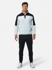 Gym + Coffee Grey Mens Half Quarter Zip Polar Fleece - Image 1 of 3
