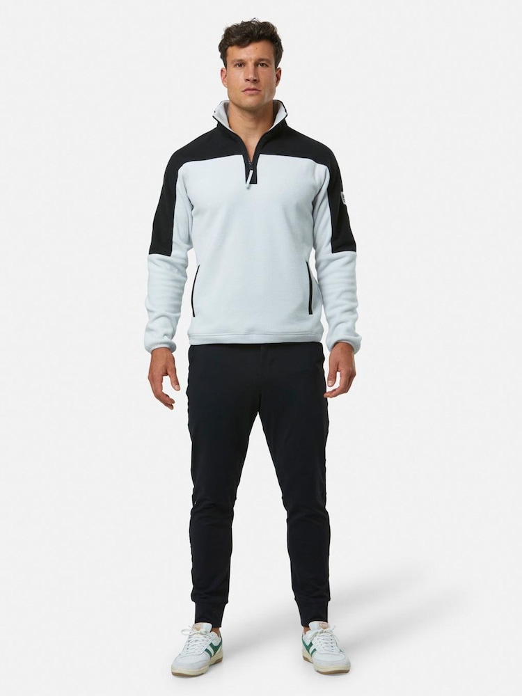 Gym + Coffee Grey Mens Half Quarter Zip Polar Fleece - Image 1 of 3