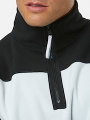 Gym + Coffee Grey Mens Half Quarter Zip Polar Fleece - Image 2 of 3
