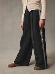 Black Side Stripe Wide Leg Joggers (3-16yrs) - Image 1 of 8