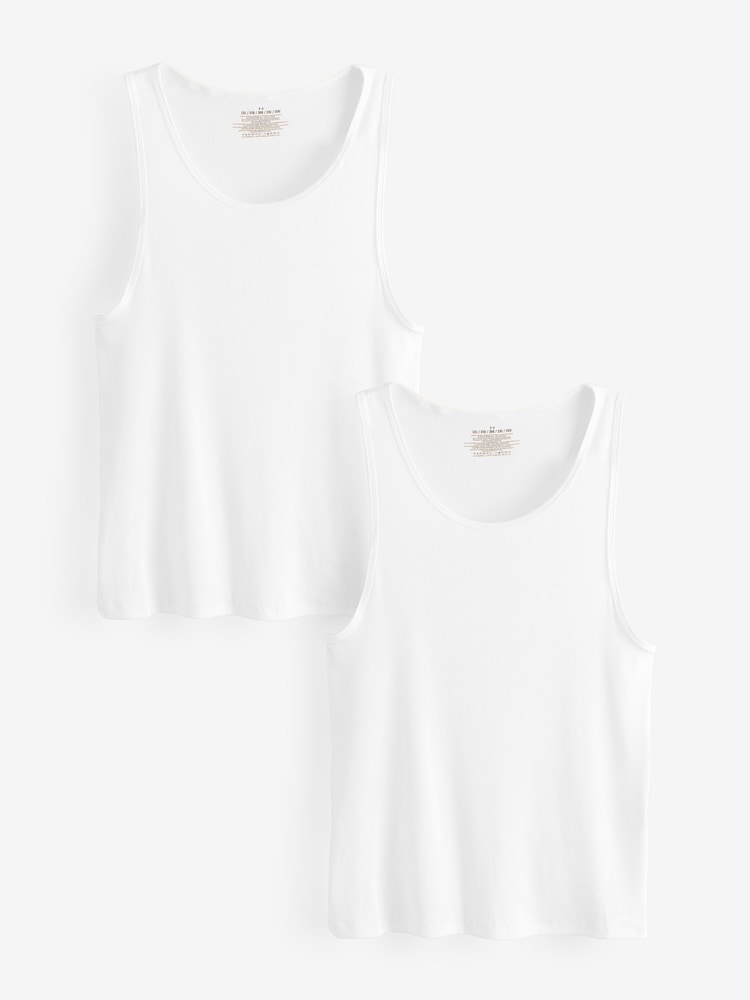 Under Armour White Performance Cotton Under Vests 2 Pack - Image 1 of 3 Under Armour White Performance Cotton Under Vests 2 Pack - Image 1 of 3