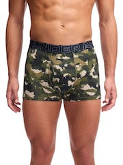 Under Armour Green Performance Cotton Print 6 inch Boxers 3 Pack - Image 3 of 4