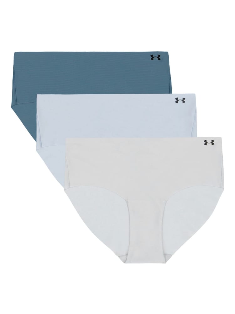 Under Armour Blue No Show Pure Stretch Hipster Printed Knickers 3 Pack - Image 5 of 5