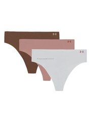 Under Armour Grey No Show Pure Stretch Thongs 3 Pack - Image 1 of 5