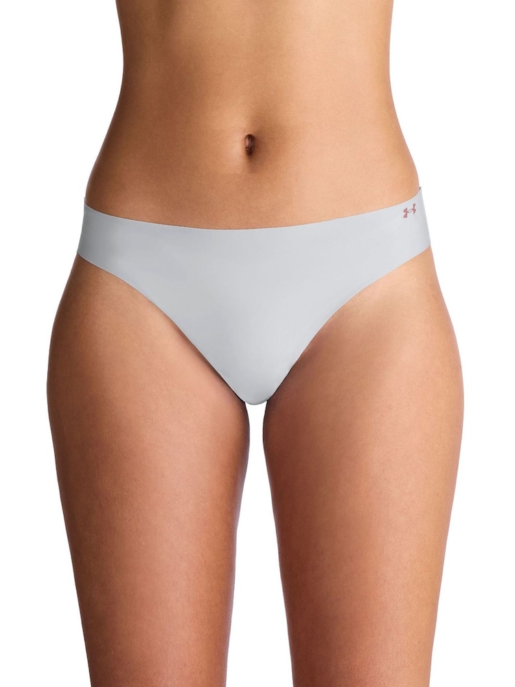Under Armour Grey No Show Pure Stretch Thongs 3 Pack - Image 2 of 5