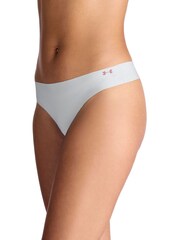 Under Armour Grey No Show Pure Stretch Thongs 3 Pack - Image 4 of 5